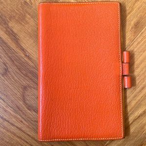 Hermes Orange Leather Yellow Interior Agenda Note Cover